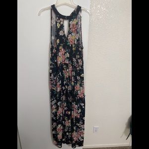 Xhilaration XL black flower halter dress